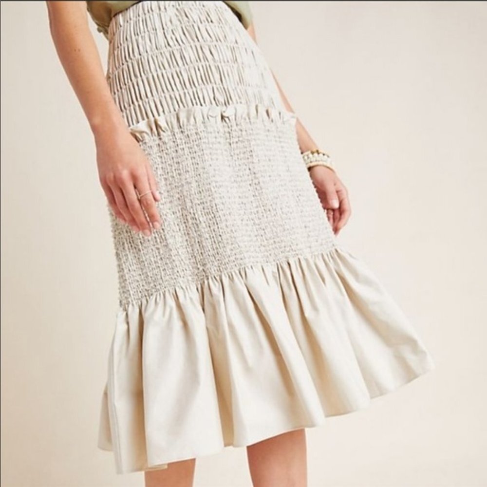 Eva Franco Anthropologie Beuhlah Tiered Midi Skirt